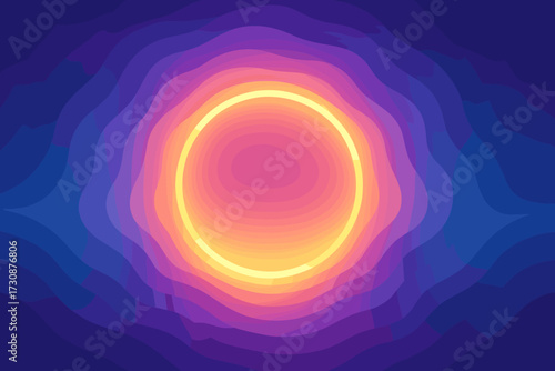 Portal glowing circular gradient multiple vector illustration radiating waves layers aura