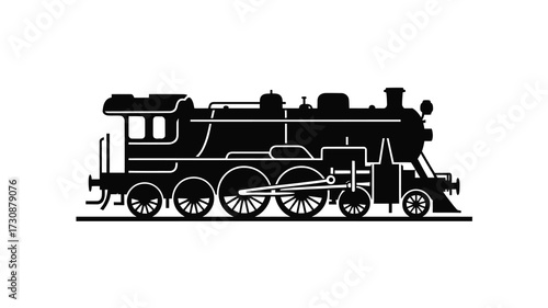 Classic steam locomotive silhouette for vintage train enthusiasts and railway art