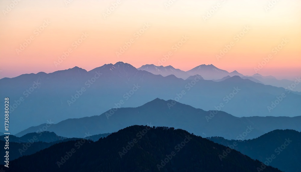 Fototapeta premium Mountain ranges at dawn