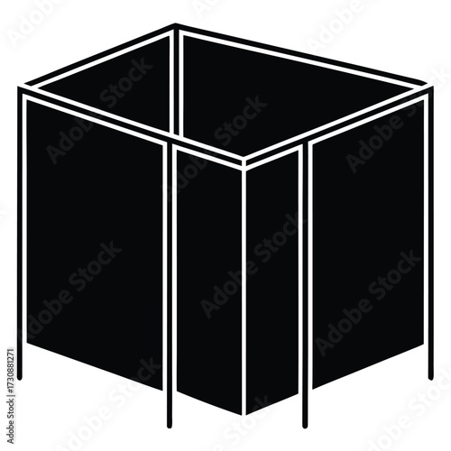 cubicle partition vector icon on white background