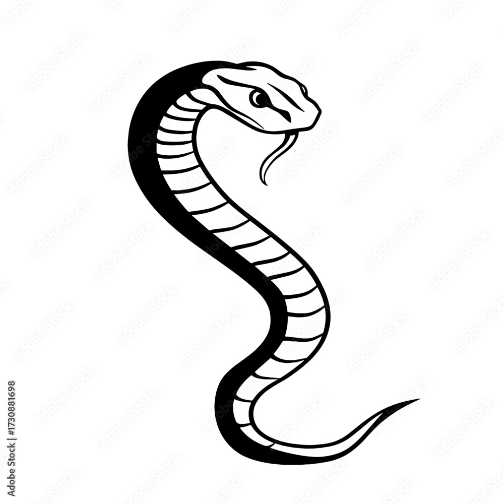 Fototapeta premium Viper. Viper simple black and white line art vector logo