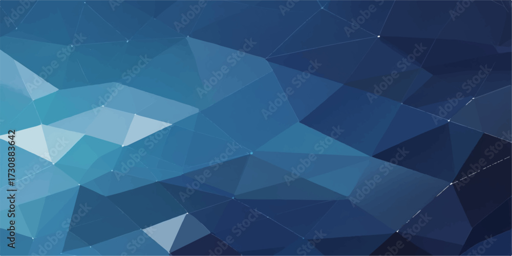 Obraz premium Geometric blue triangle pattern vector illustration for a stylish digital light diamond ice glass mosaic backdrop