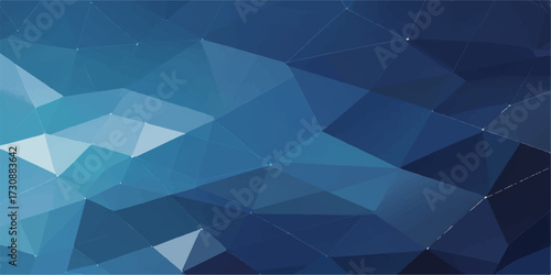 Geometric blue triangle pattern vector illustration for a stylish digital light diamond ice glass mosaic backdrop