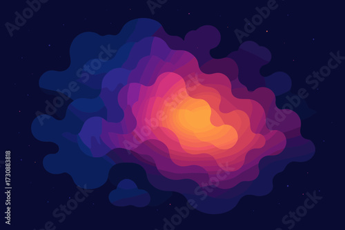 Abstract clouds vector illustration space luminous gradients gradient nebula layered background