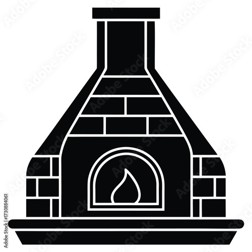 kiln  ceramics room  vector icon on white backgrou