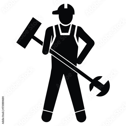 manual labor vector vector icon on white backgroun