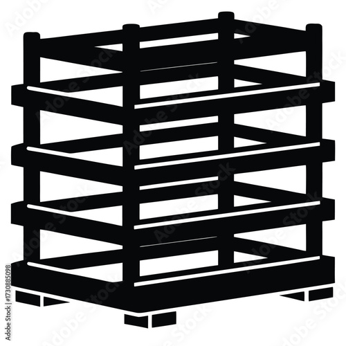 pallet rack storage vector icon on white backgroun