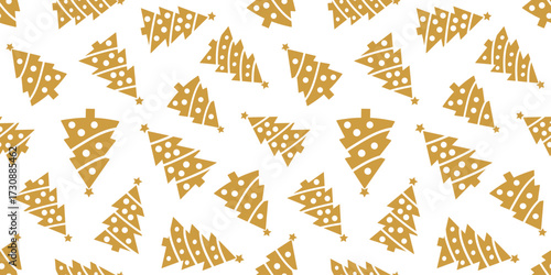 Christmas trees seamless pattern on white background. Design template for wallpaper,fabric,wrapping, textile