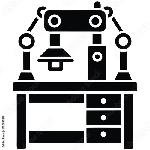 robotics workbench  vector icon on white backgroun