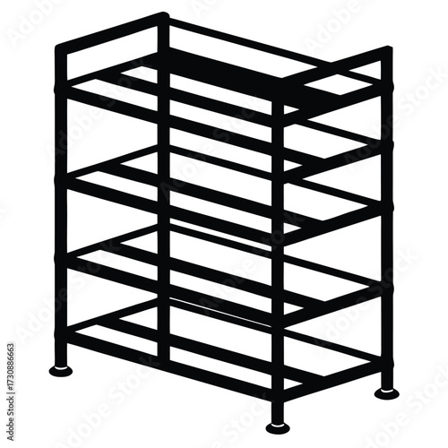 storage rack  metal   vector icon on white backgro