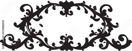 vintage floral corner ornaments. Elegant baroque frame decorations in black vector for invitations, borders, design, and décor art