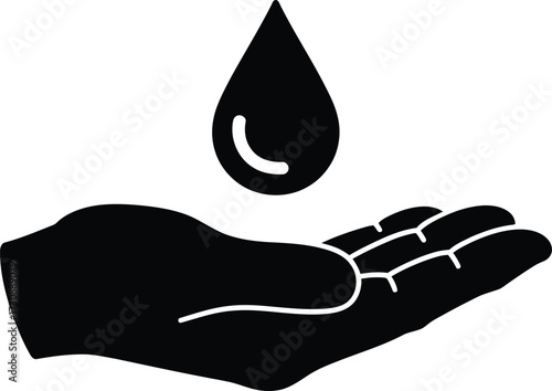 Hand Catching Water Drop Conservation Icon