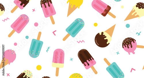 A delightful assortment of colorful frozen treats perfect for a summer day.
