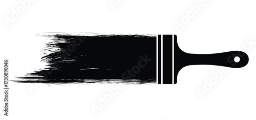 paintbrush orPainted the wall and paintbrush or paintbrushes with brush stroke. Paint brush sign. Brush stroke background. Grunge brush strokes. For home, interior renov paintbrushes with brush stroke