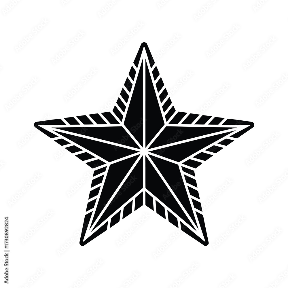 Obraz premium Striking nautical star silhouette with sharp edges and detailed rays