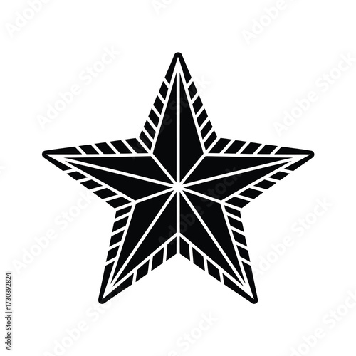 Striking nautical star silhouette with sharp edges and detailed rays