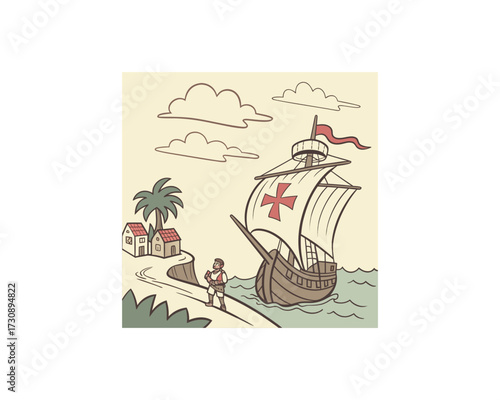 Columbus day vector, Happy Columbus day vector Free SVG Download