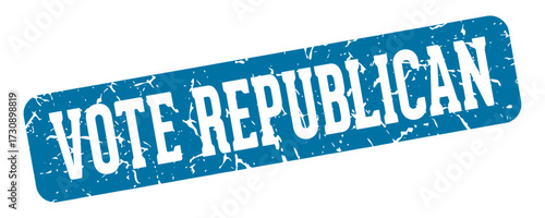 vote republican rectangular sign. vote republican stamp