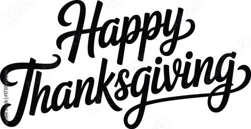 Elegant "Happy Thanksgiving" calligraphy for festive holiday greetings