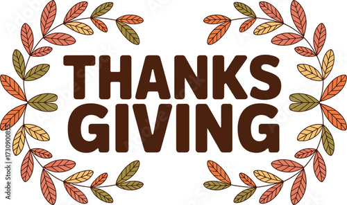 Warm Thanksgiving greeting framed by autumn leaves and festive colors