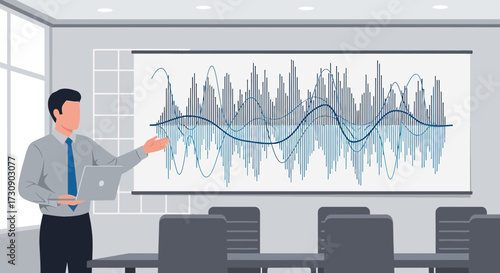 Professional analysis presentation with visual data in a modern conference room setting perfect