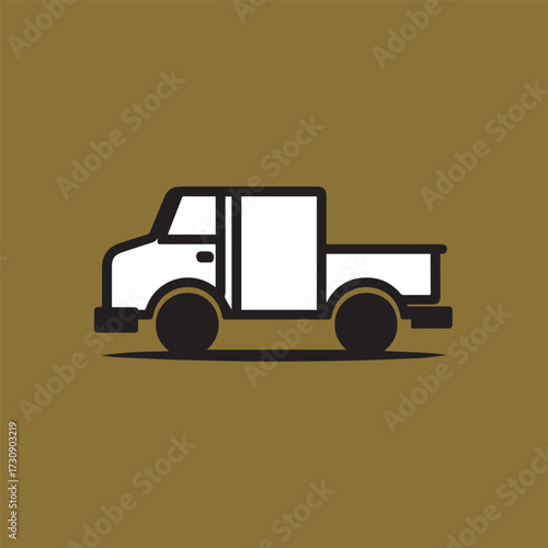 Minimal Vector Truck Design – Clean and Simple Commercial Vehicle Illustration for Logistics, Delivery Services, Transportation Icons, Mobile Apps, Web Design, and Print Projects