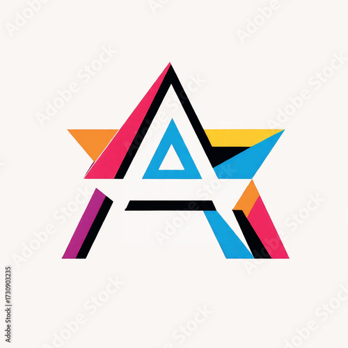 Dynamic Star Letter - Abstract Colorful Logo Design for Modern Brand Identity