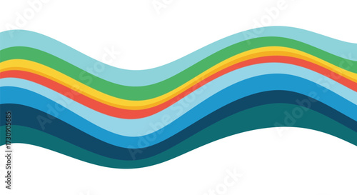 Dynamic Vector Waves Art, Abstract Design, Digital Illustration, Colorful Patterns, Modern Aesthetic, Vibrant Environment