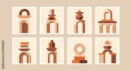 Abstract Architecture Showcase, Vector Designs, Contemporary Setting, Minimalist Style, Unique Perspectives