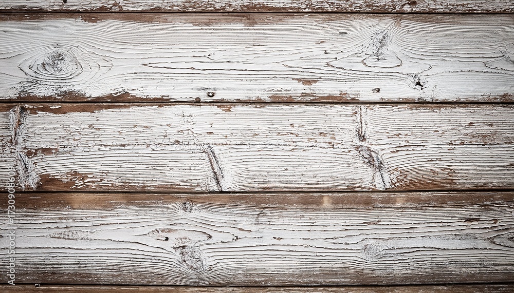 Fototapeta premium Weathered Wood With Peeling White Paint Rustic Surface
