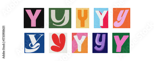 Assorted letter Y glyphs, uppercase and lowercase, transparent set
