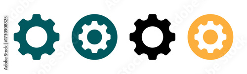 Settings gear icon. Settings or preferences, configuration sign