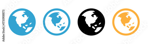 Globe earth icon. Public content or language settings, international, online, network
