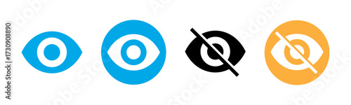 Eye visibility icon. View or seen status, see, look icon