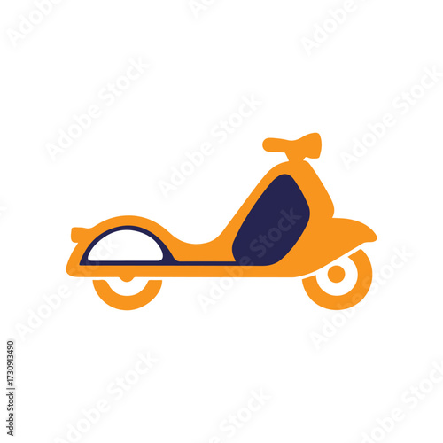 Minimal Vector Scooter Design Isolated on White Background – Simple, Modern, Flat Style Electric or Kick Scooter Icon Illustration for Urban Transport, Mobility, Travel, and Eco-Friendly Concept