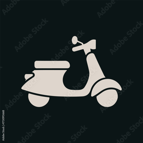 Minimal Vector Scooter Design Isolated on White Background – Simple, Modern, Flat Style Electric or Kick Scooter Icon Illustration for Urban Transport, Mobility, Travel, and Eco-Friendly Concept