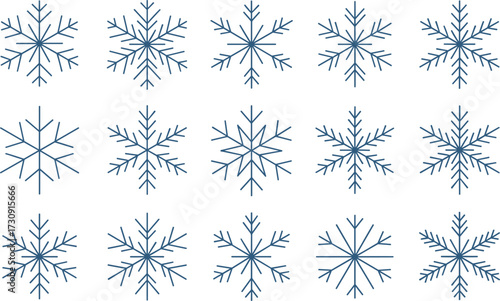 Snowflake & Winter Elements Set vector 