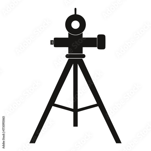 Silhouette of a theodolite surveying instrument