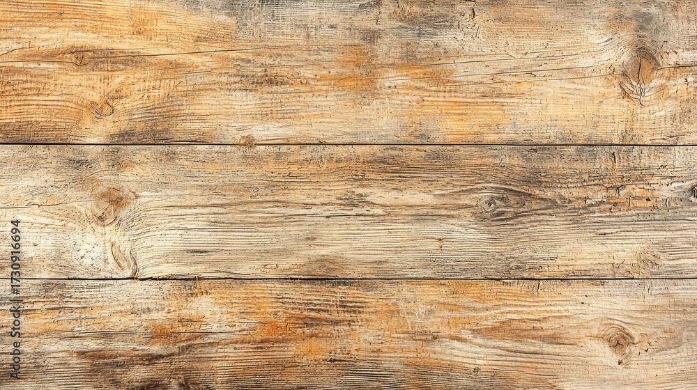 Naklejka premium Grainy wood pattern weathered rustic planks horizontal boards natural timber texture aged wooden surface organic material background seamless design project