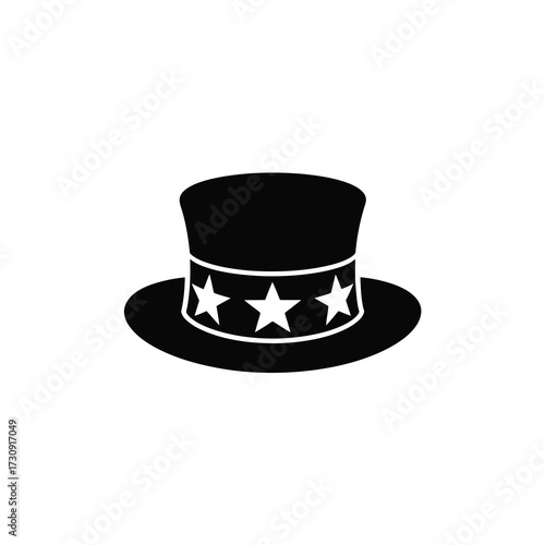 American uncle sam top hat with stars patriotic symbol icon graphic element