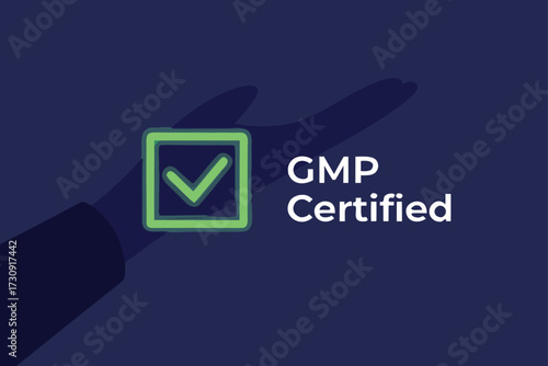 GMP Certified Text Next to a Green Checkmark in a Square gmp certified standard