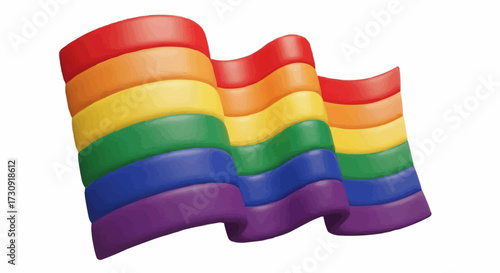 A Waving Rainbow Pride Flag Representing Diversity and Inclusion