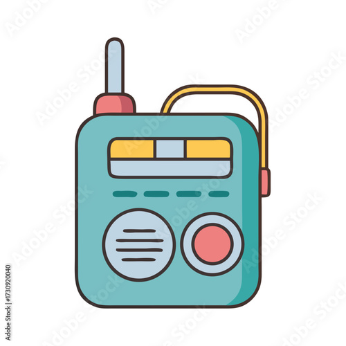Cartoon style walkie talkie illustration on a white background illustration