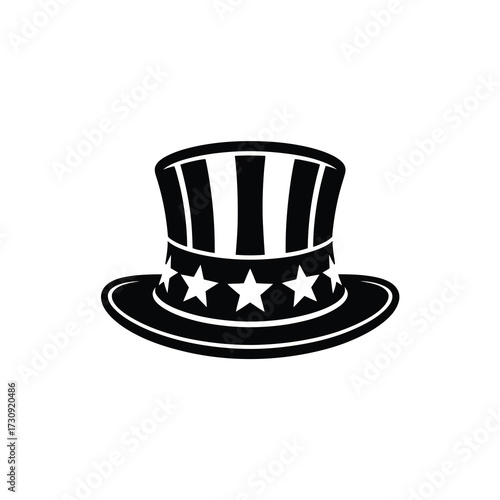 Uncle sam top hat patriotic stars and stripes emblem festive american symbol festive celebration icon