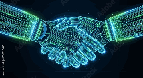 Digital Partnership A Fusion of Technology and Collaboration Handshake