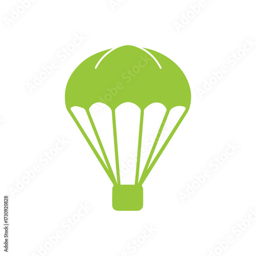 Minimal Vector Parachute Illustration in Flat Style – Simple Skydiving and Safety Gear Icon Design for Adventure, Sports, Travel, Outdoor Activities, Logos, Web, and Print