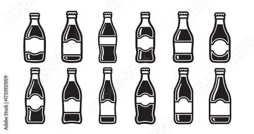 Cola Line Art Fast Food Sketch Vector