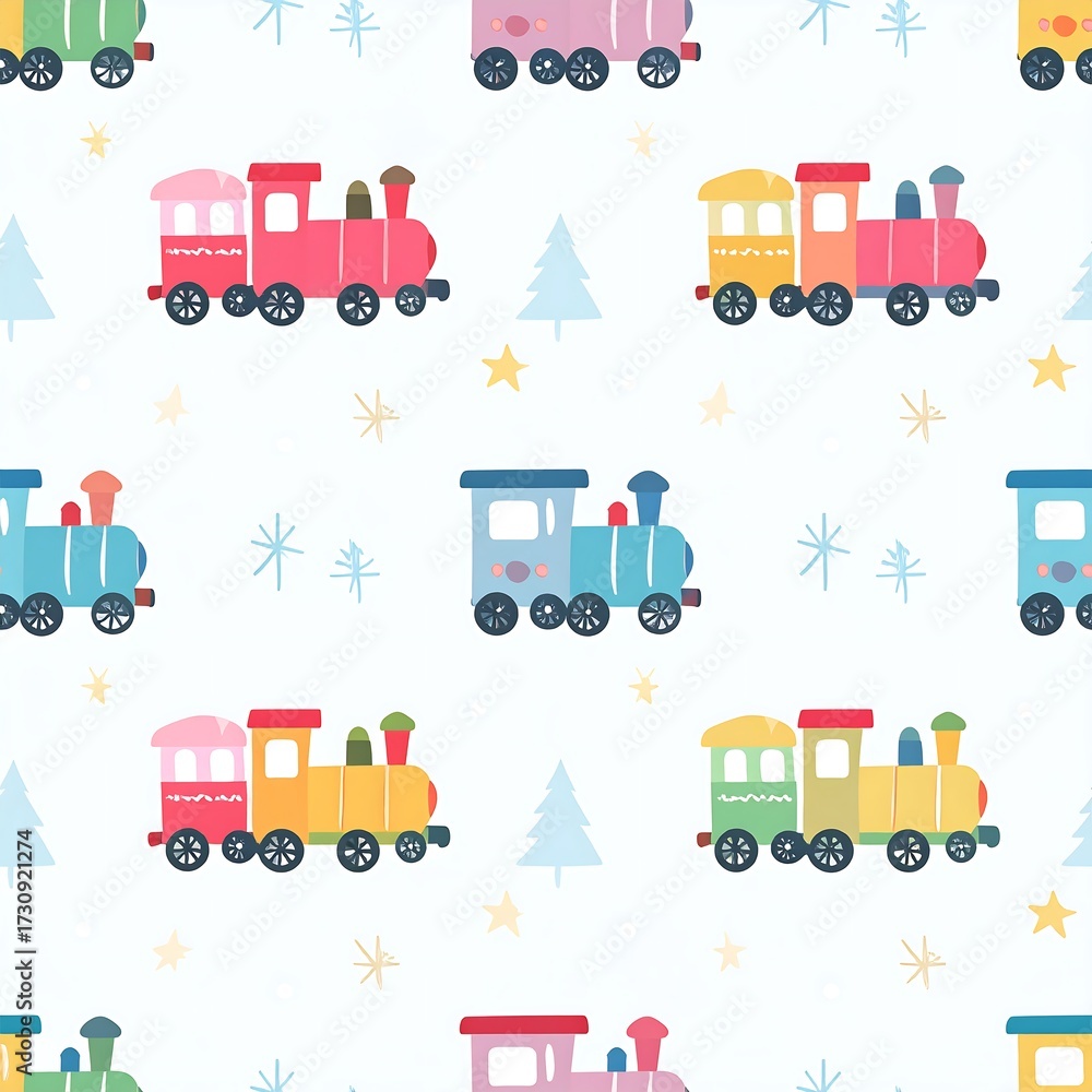 Colorful Train Pattern Design.