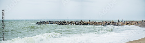 Water meets concrete, chaos meets order. On this coastline, protection is not passive, it’s engineered, layered, and ready.