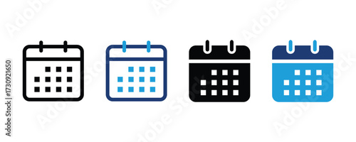 Calendar icon vector. Set of calendar symbols. Meeting Deadlines icon. Time management. Appointment schedule icon set